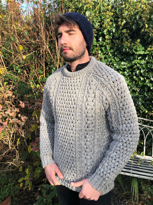 Man Wearing a Navy Beanie Hat