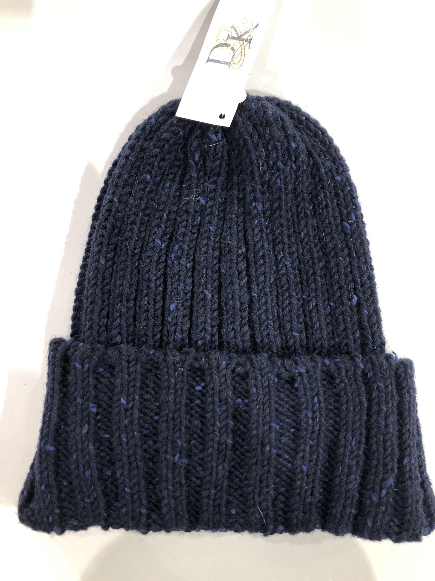 Navy Wool Beanie Hat