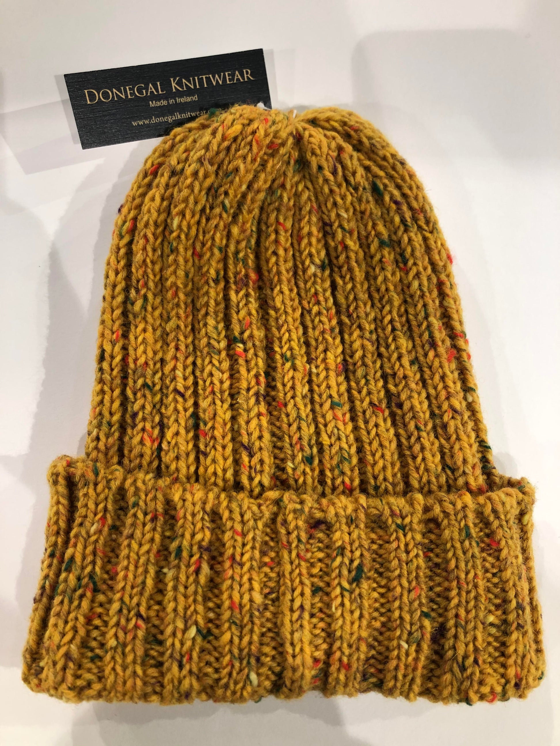 Donegal Wool Beanies Mustard Fleck
