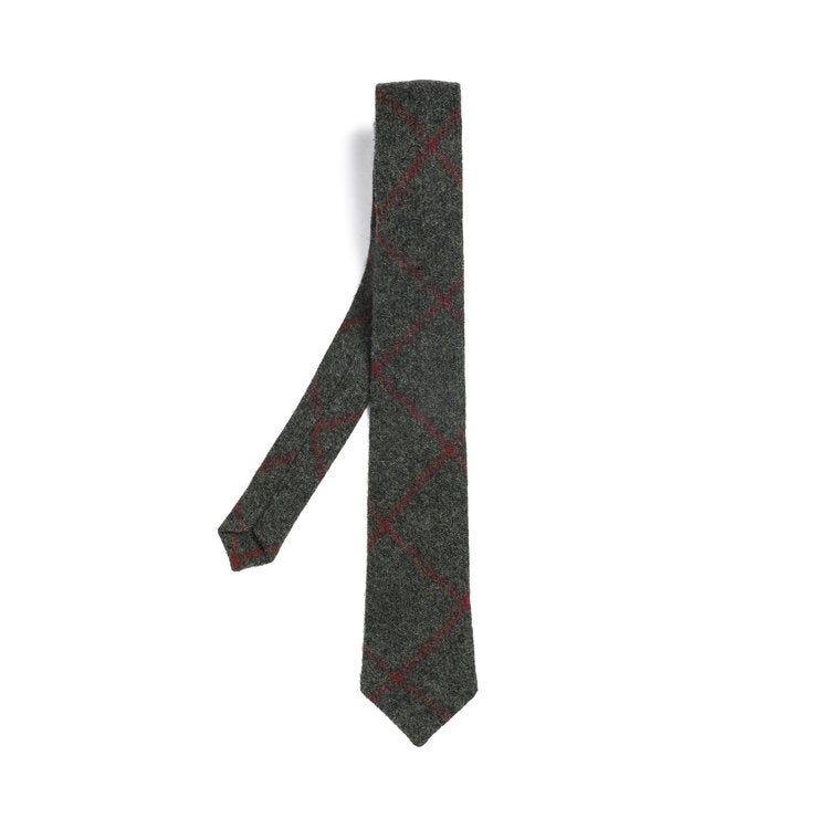 Orwell and Browne Tie Florid State Green & Wine stripe