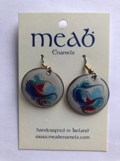 Large Meab Drop Enamel Earrings