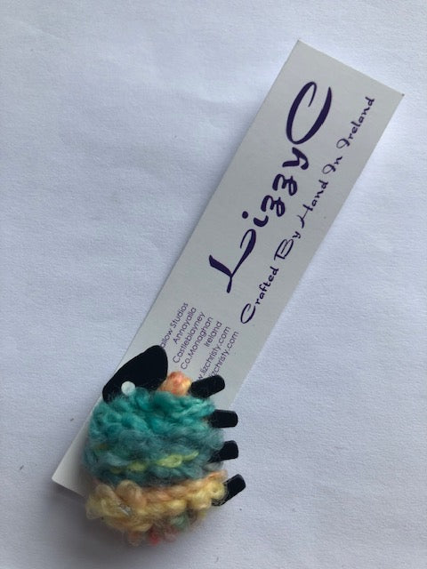 Turquoise and Yellow Sheep Brooch 