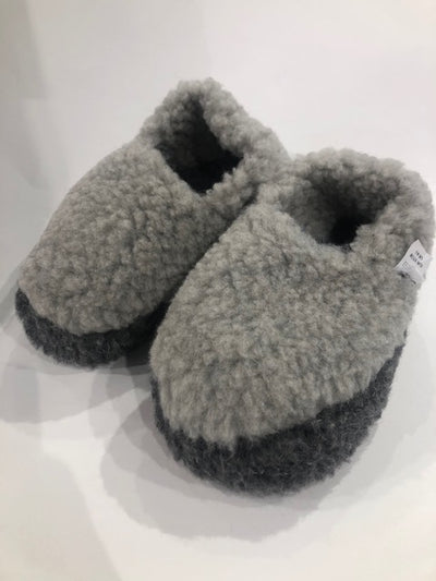 Grey Merino Wool Slippers