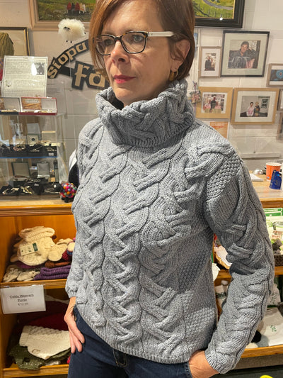 Aran Rolled Neck Supersoft Sweater