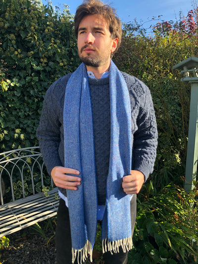 McNutt Woolen Scarf Donegal Ocean Blue