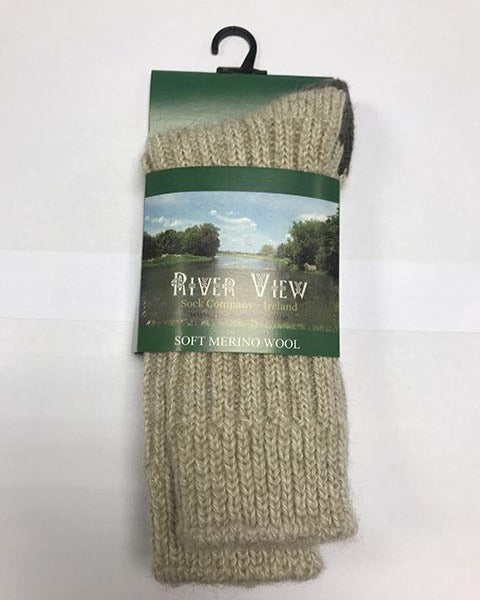Riverview Soft Merino Wool Socks oatmeal/green