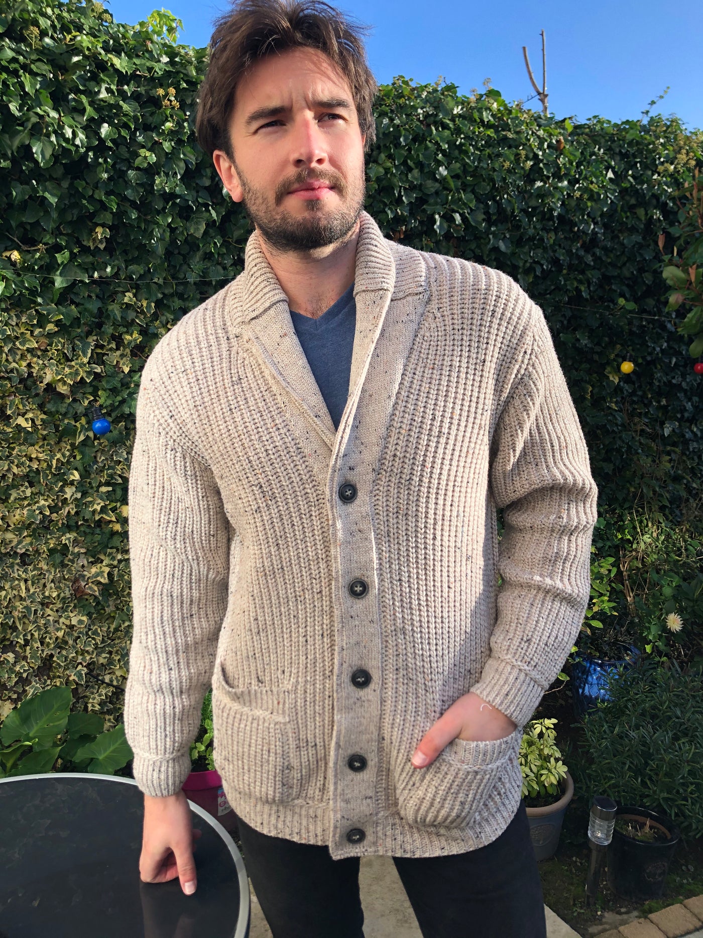 Merino Wool Shawl Cardigan