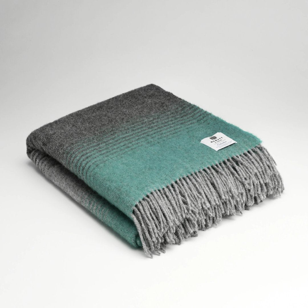 Mc Nutt Starry Night Mint Pure New Wool Throw