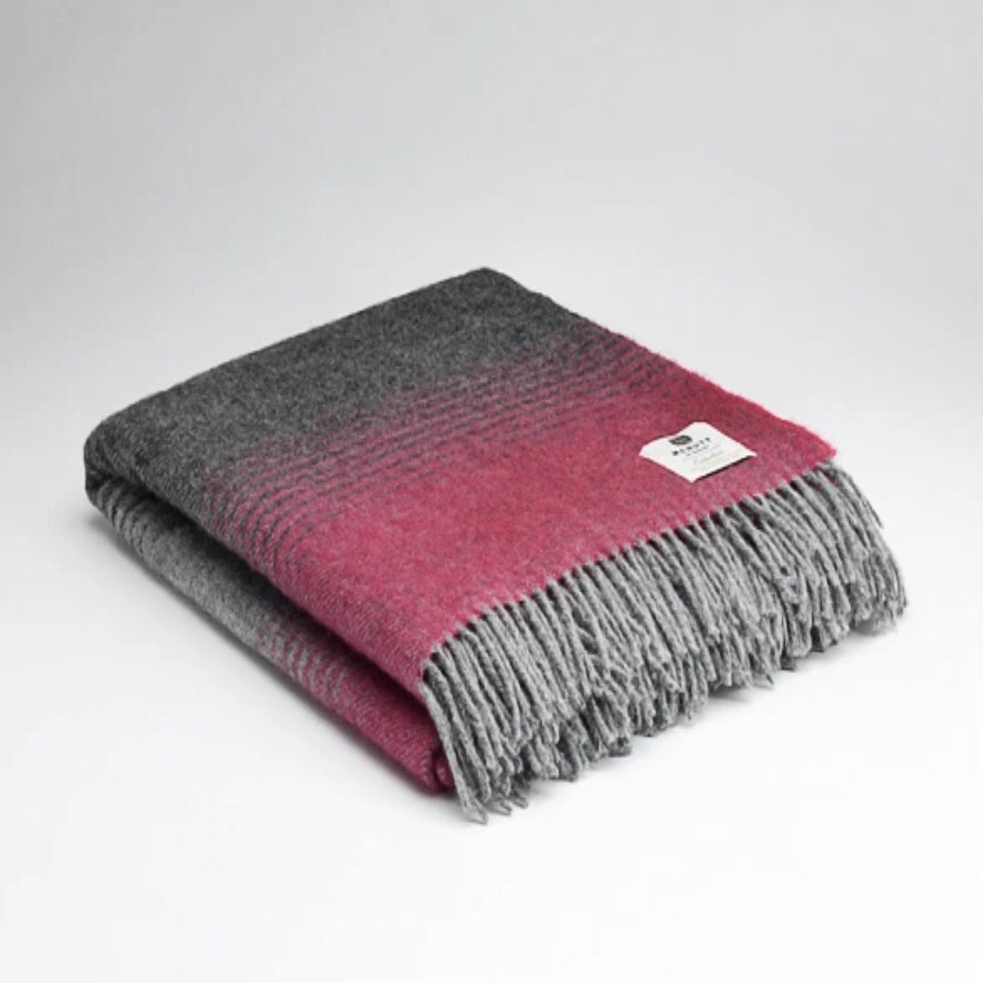 Mc Nutt Starry Night Pink Pure New Wool Throw