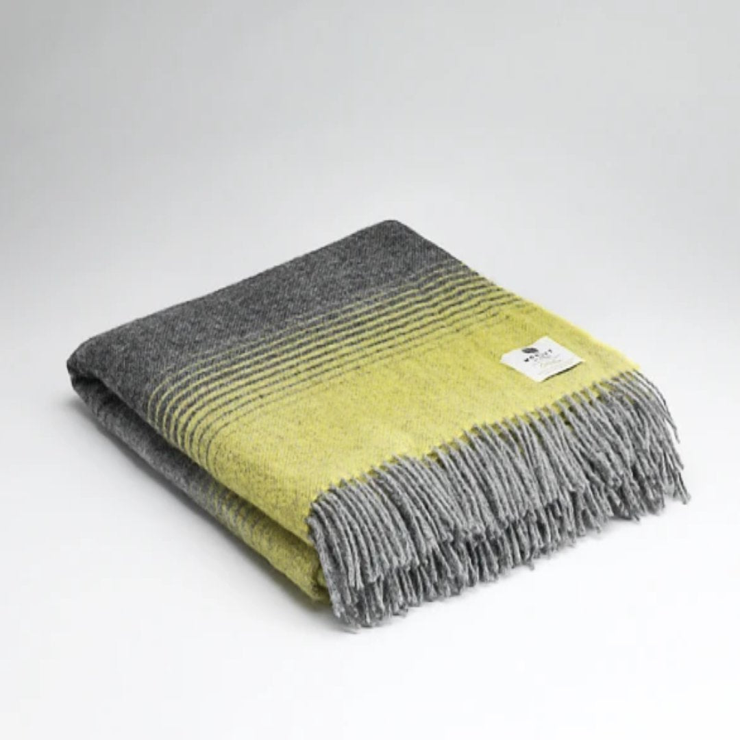 Mc Nutt Pure New Wool Throw Starry Night Yellow