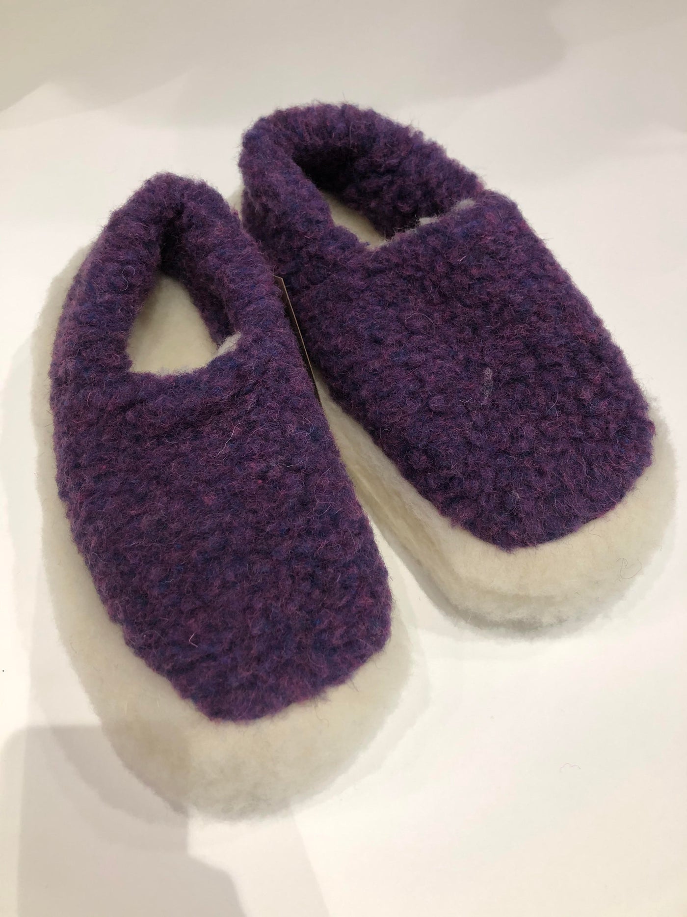 Violet Coloured Wool Slippers