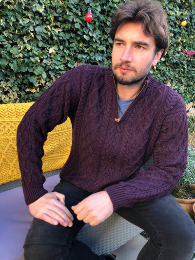 Aran Sweater With Halfzip