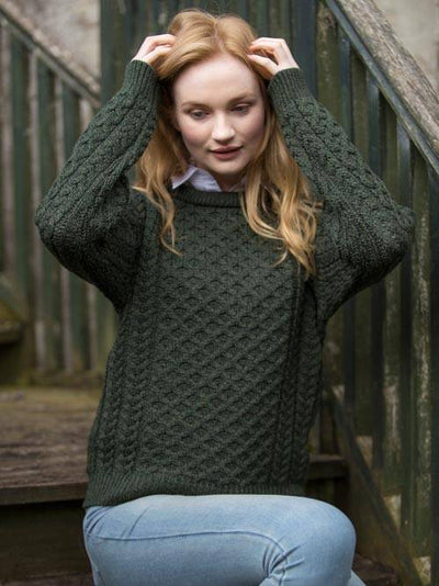 aran sweater merino green