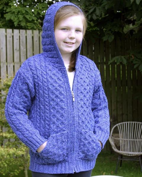 Aran Kids Hoody Blue