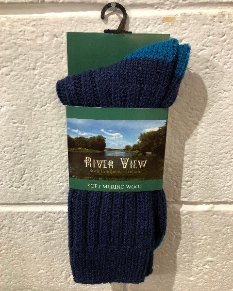 Riverview Soft Merino Wool Socks blue/teal