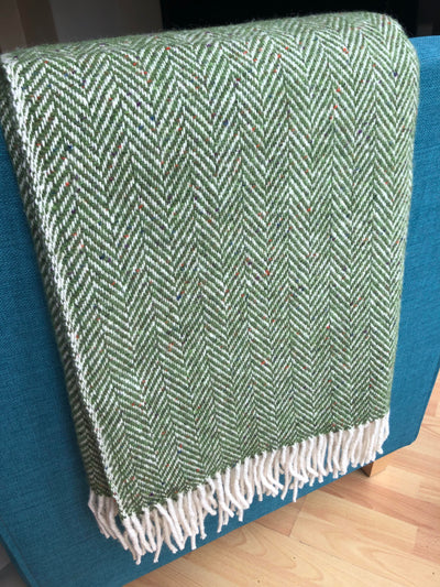 Green Hand Woven Throw