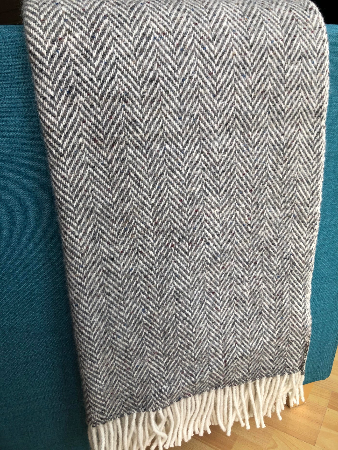 Light Grey Hand Woven Throw