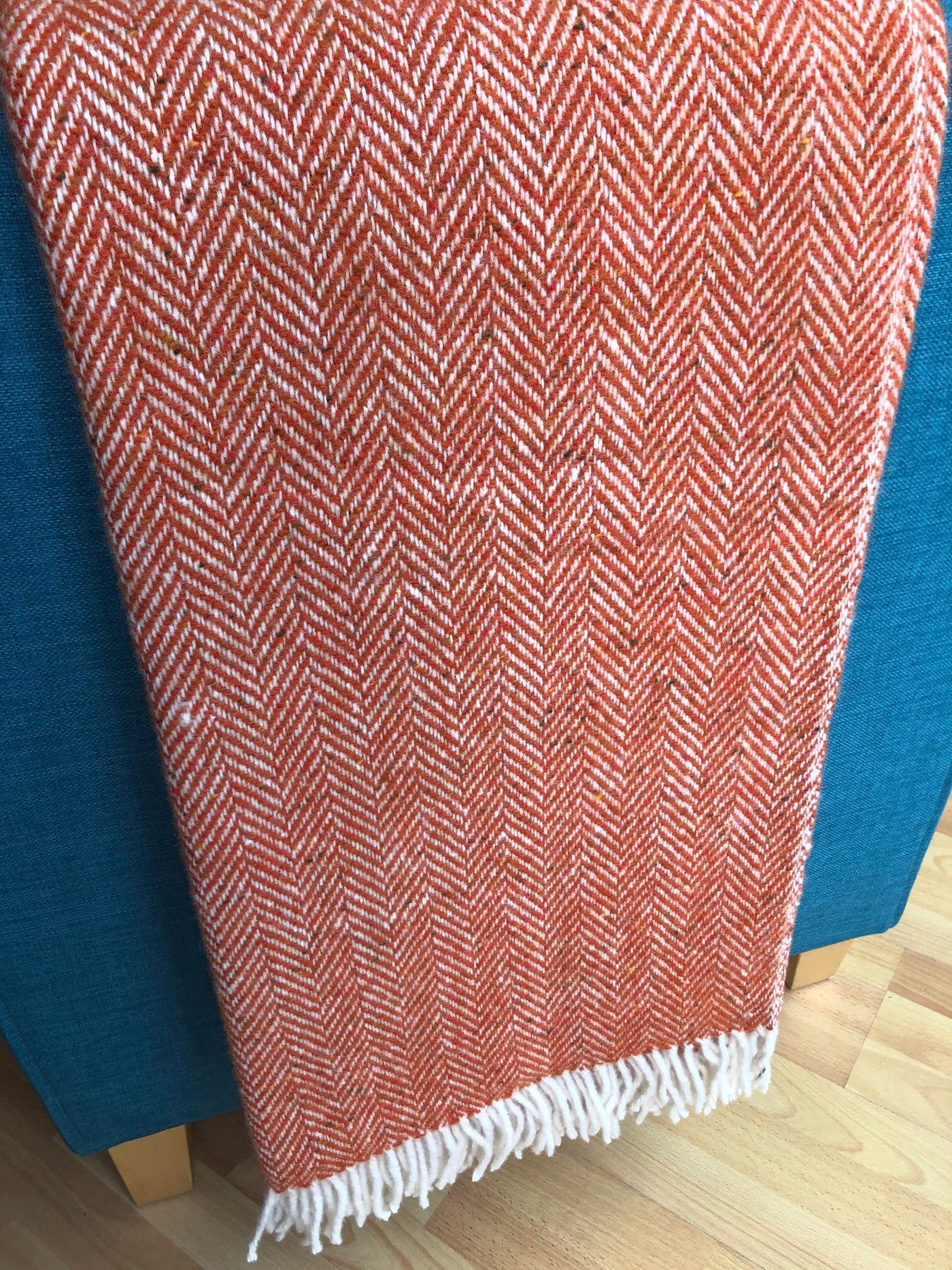 Orange Hand Woven Throw