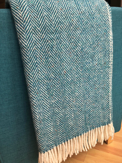 Turquoise Hand Woven Throw