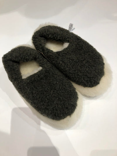 Merino Wool Slippers Two Tone Grey