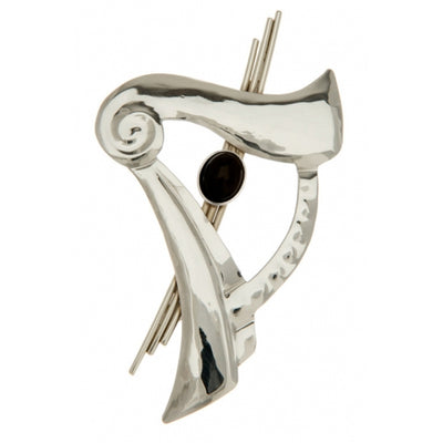 Silver Harp Broach