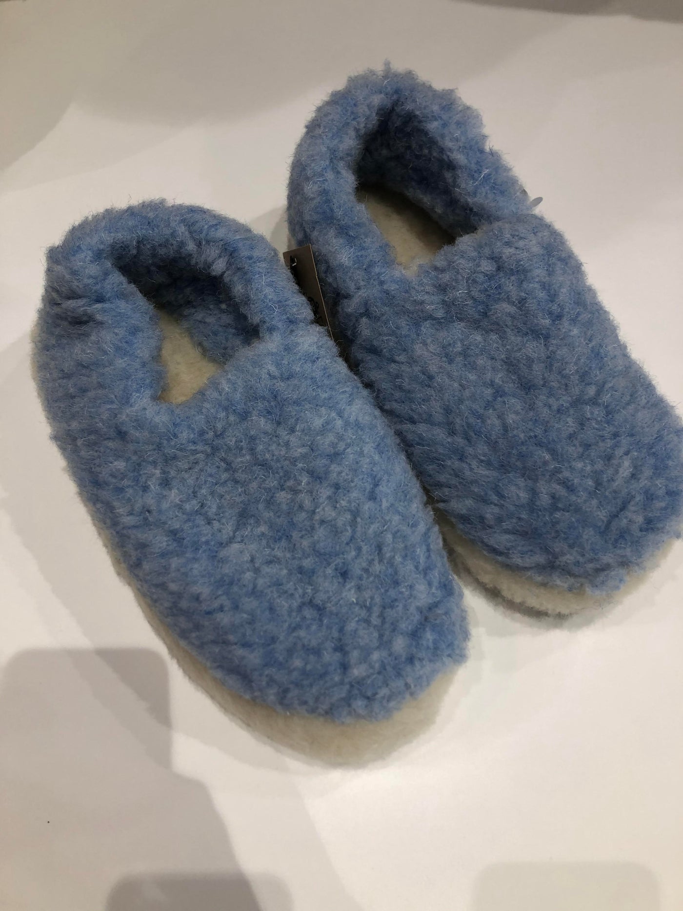 Light Blue Merino Wool Slippers