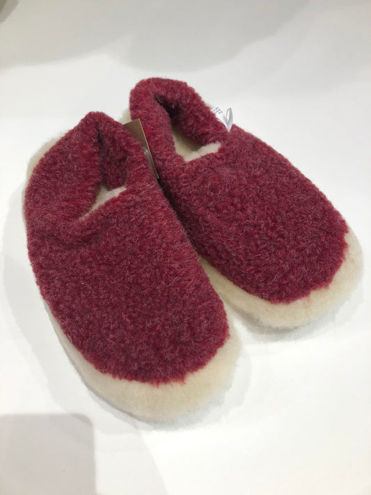 Merino Wool Slippers - Red