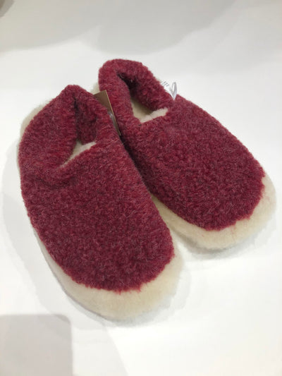 Red Merino Wool Slippers